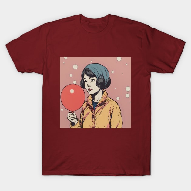 Handsome Asian Woman with Balloon T-Shirt by KOTYA